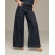 Calça wide leg com pregas laterais