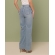 Calça wide leg cintura alta cós atravessado