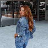 Jaqueta Jeans com Puídos