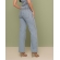 Calça wide leg cintura intermediaria recorte lateral