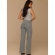 Calça wide leg cintura intermediaria rolote  detalhe lateral