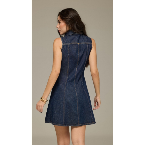 Vestido curto botoes frente