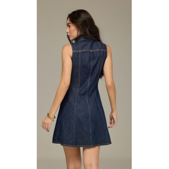 Vestido curto botoes frente