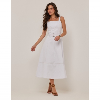 Vestido midi com recortes