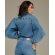 Blusa jeans manga evase