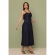 Vestido midi franzido no quadril