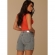 Short jeans com pala frontal