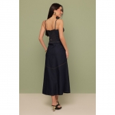 Vestido longo botões frontais