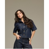 Jaqueta manga curta bolso grande