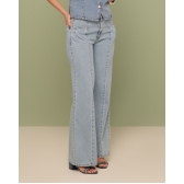 Calça wide leg com pregas frontais